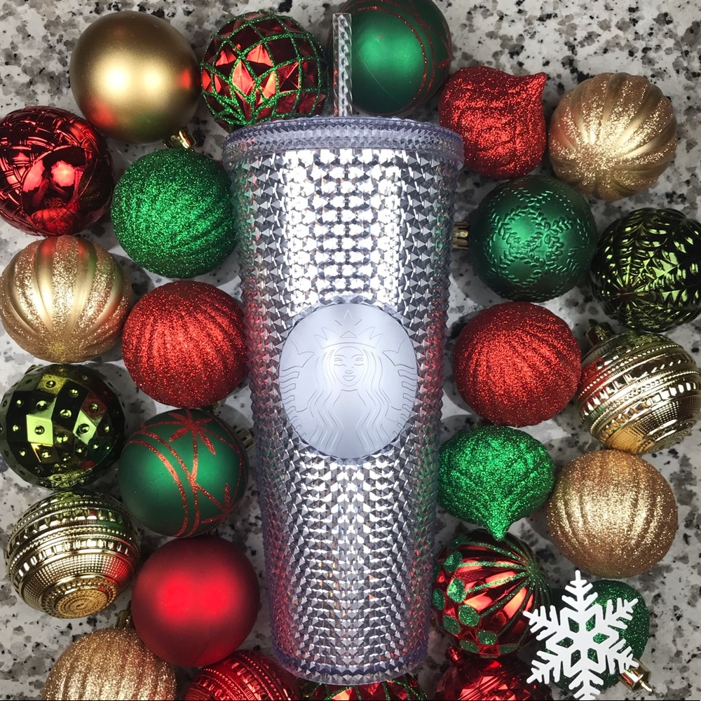 NWT! Starbucks Platinum Studded Tumbler & Straw!❤️